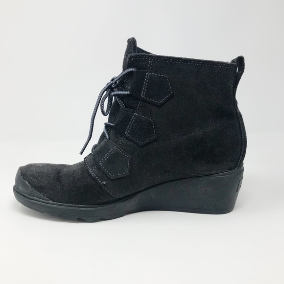 Sorel Toronto Waterproof Leather Suede Lace Up Wedge Snow Winter Boots 7.5 black - Picture 2 of 14